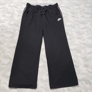 Nike Pants Womens Large Black Sportswear Drawstring Wide Leg